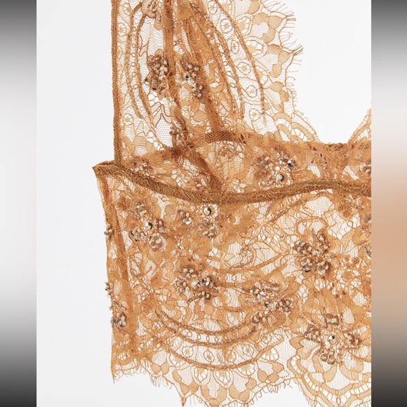 Zara nwot beaded lace top toffee - Picture 7 of 8